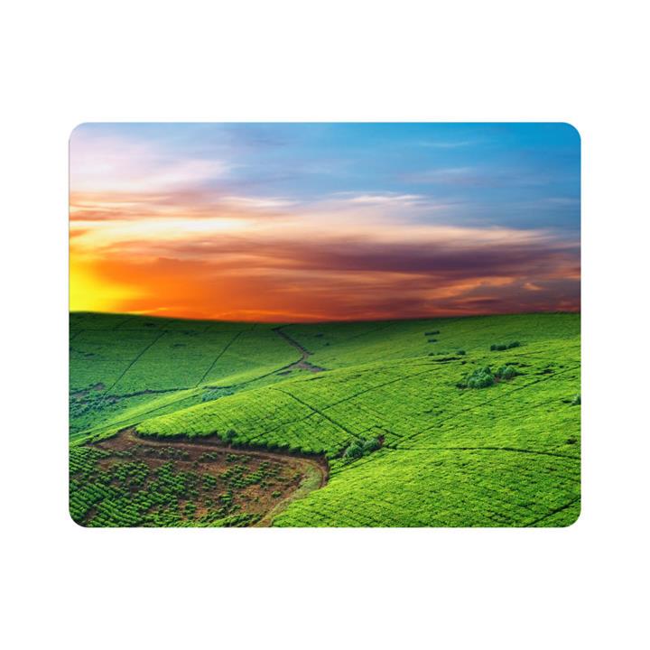 ماوس پد اطلس آبی طرح دشت و سبزه و آسمان و غروب آفتاب  مدل T7074